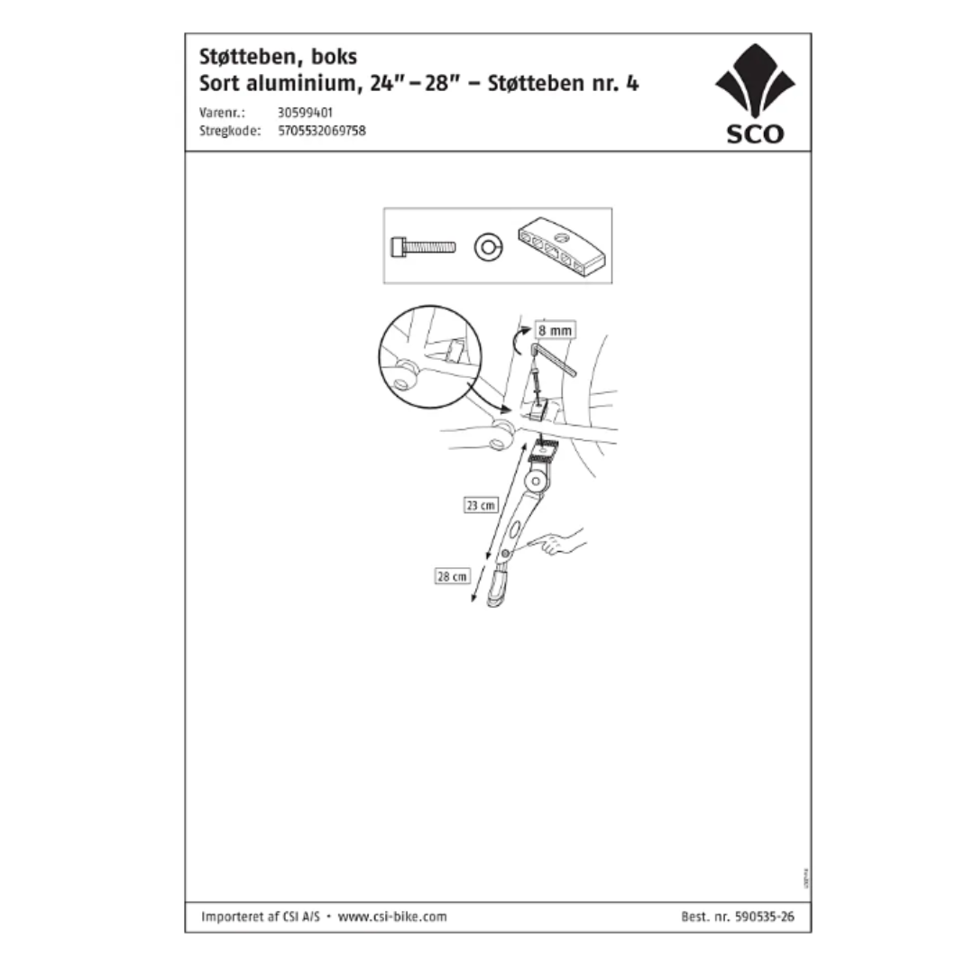 SCO Støtteben - 24"-28"
